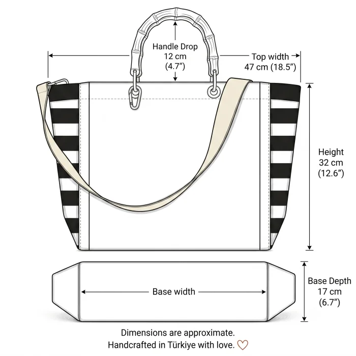 Cabas Corail Natural Bamboo Handle Tote Bag - 6
