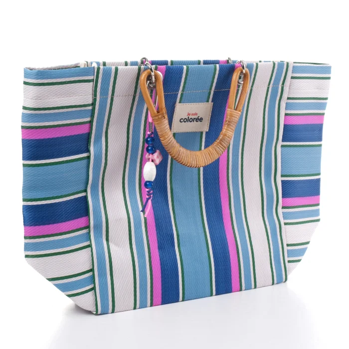 Natural Bambou Tresse Cabas Lagon Tote Bag - 2