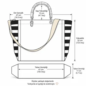 Cabas Regate Natural Bamboo Handle Tote Bag - 6
