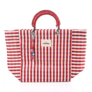 Cabas Terracotta Crochet Handle Tote Bag - 1