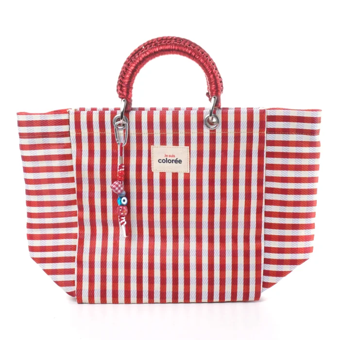 Cabas Terracotta Crochet Handle Tote Bag - 1