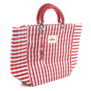 Cabas Terracotta Crochet Handle Tote Bag - 2