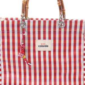 Cabas Terracotta Natural Bambou Handle Tote Bag - 4