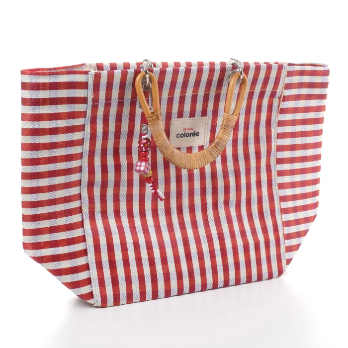 Cabas Terracotta Natural Bambou Tresse Tote Bag - 2