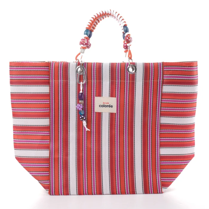 Cabas-X Cerise Corde Handle Tote Bag - 1