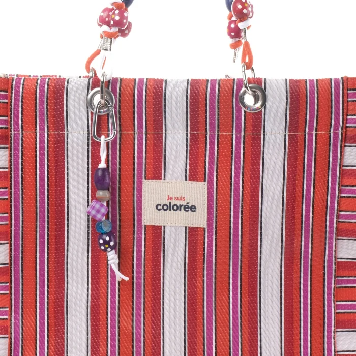 Cabas-X Cerise Corde Handle Tote Bag - 3