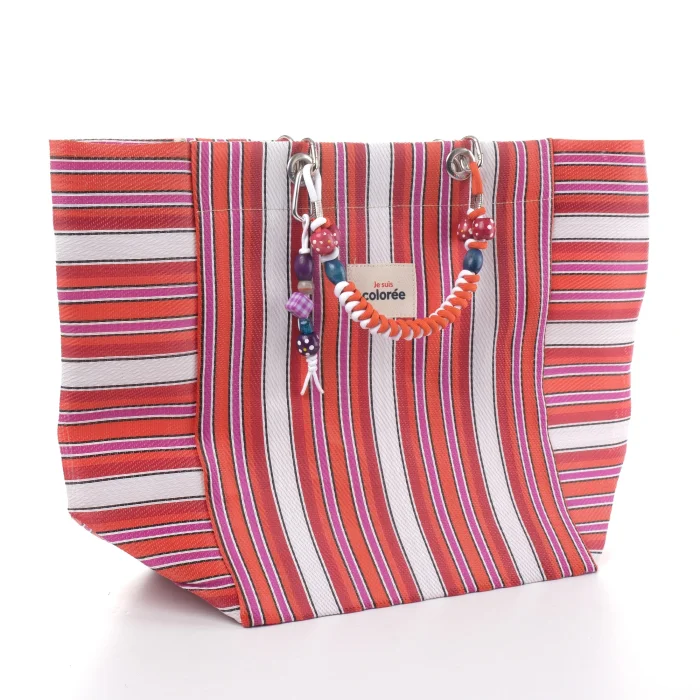 Cabas-X Cerise Corde Handle Tote Bag - 2