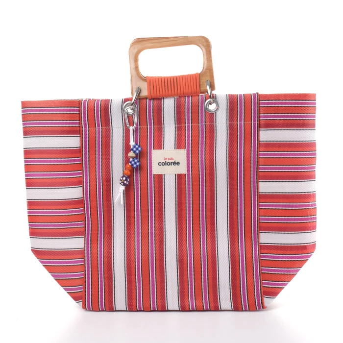 Cabas-X Cerise Cordeplex Handle Tote Bag - 1