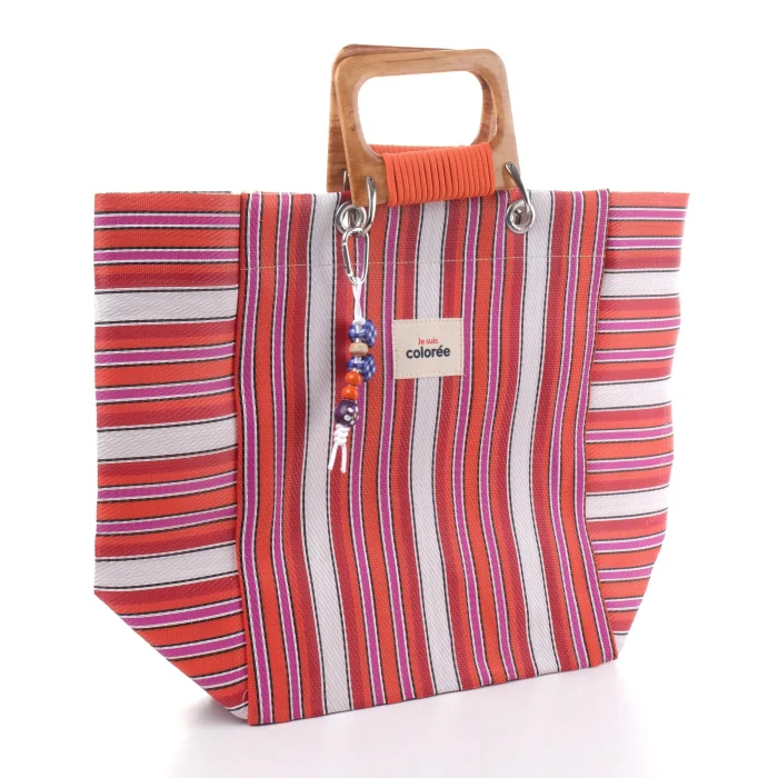Cabas-X Cerise Cordeplex Handle Tote Bag - 2