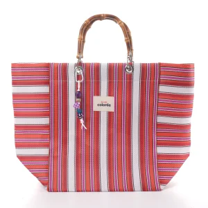 Cabas-x Cerise Natural Bambou Sap Tote Çanta - 1