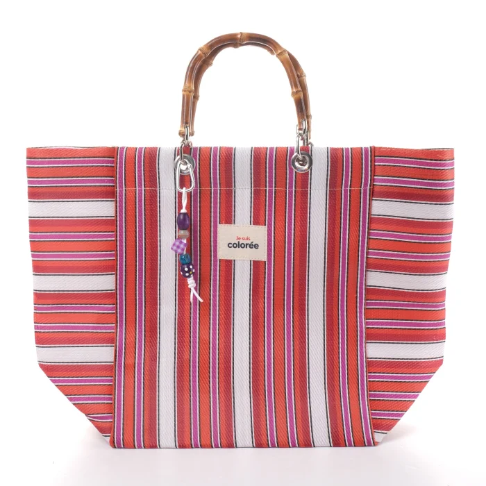 Cabas-x Cerise Natural Bambou Sap Tote Çanta - 1
