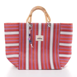 Cabas-x Cerise Natural Bambou Tresse Handle Tote Bag - 1