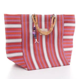 Cabas-x Cerise Natural Bambou Tresse Handle Tote Bag - 2