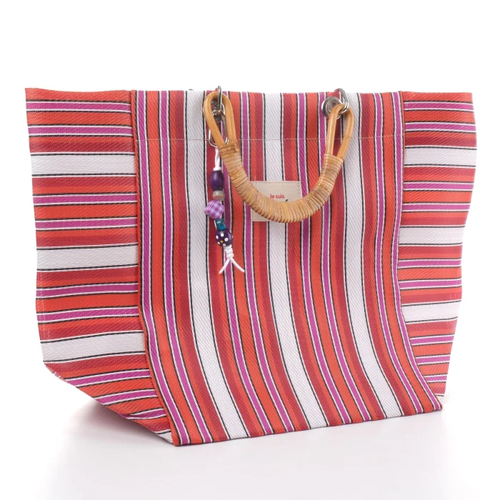 Cabas-x Cerise Natural Bambou Tresse Handle Tote Bag - 2