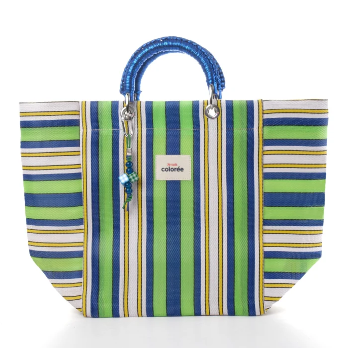 Cabas-X Chartreuse Crochet Handle X Tote Bag - 1