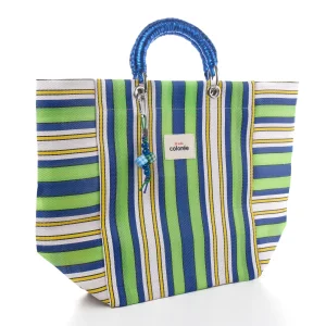 Cabas-X Chartreuse Crochet Handle X Tote Bag - 2