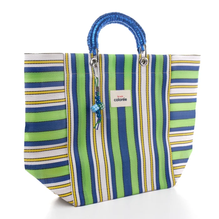 Cabas-X Chartreuse Crochet Handle X Tote Bag - 2