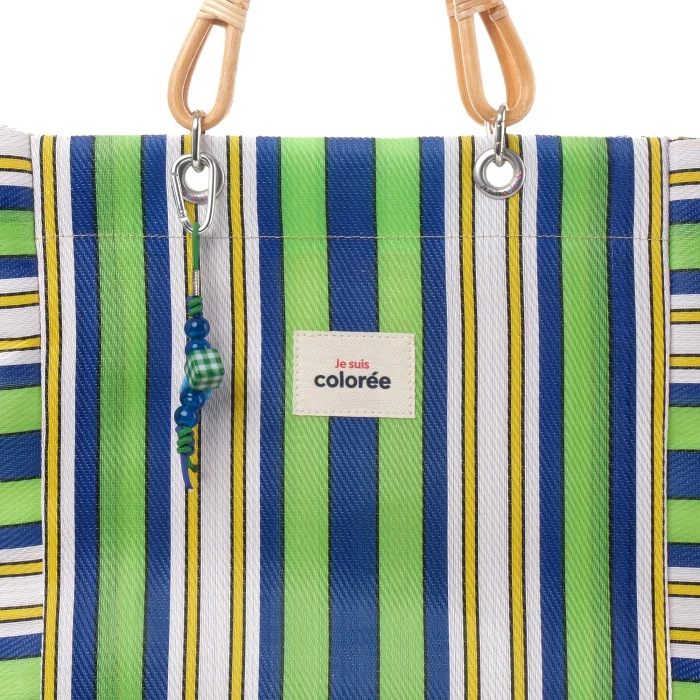 Cabas-X Chartreuse Natural Bambou Tresse Tote Bag - 4