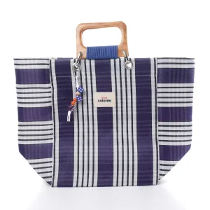Cabas-X Prune Cordeplex Handle Tote Bag - 1