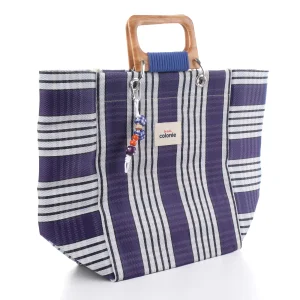 Cabas-X Prune Cordeplex Handle Tote Bag - 2