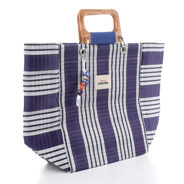Cabas-X Prune Cordeplex Handle Tote Bag - 2