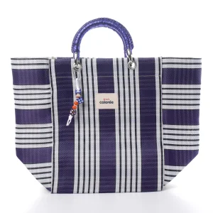 Cabas-X Prune Crochet Handle X Tote Bag - 1