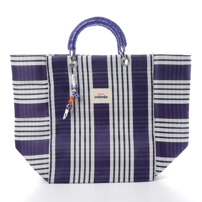 Cabas-X Prune Crochet Handle X Tote Bag - 1