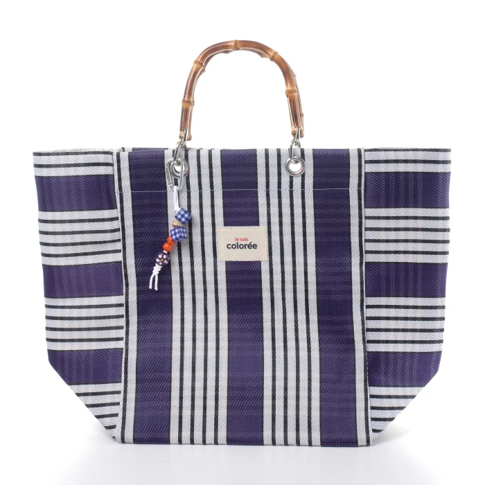Cabas-x Prune Natural Bamboo Tote Bag - 1