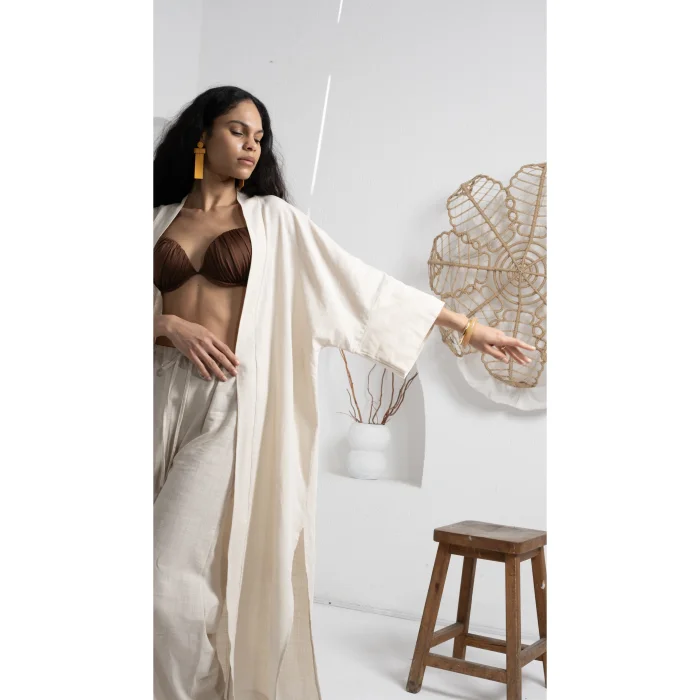Cotton Long Kimono - 2