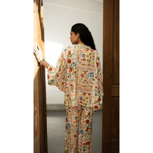 Floral Pattern Short Kimono - 3