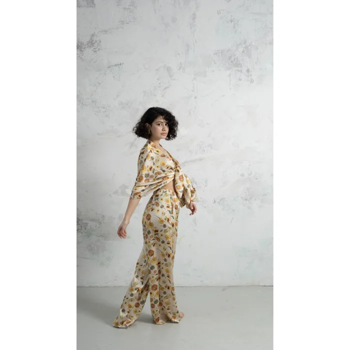 Van Gogh Patterned Yellow Kimono - 2