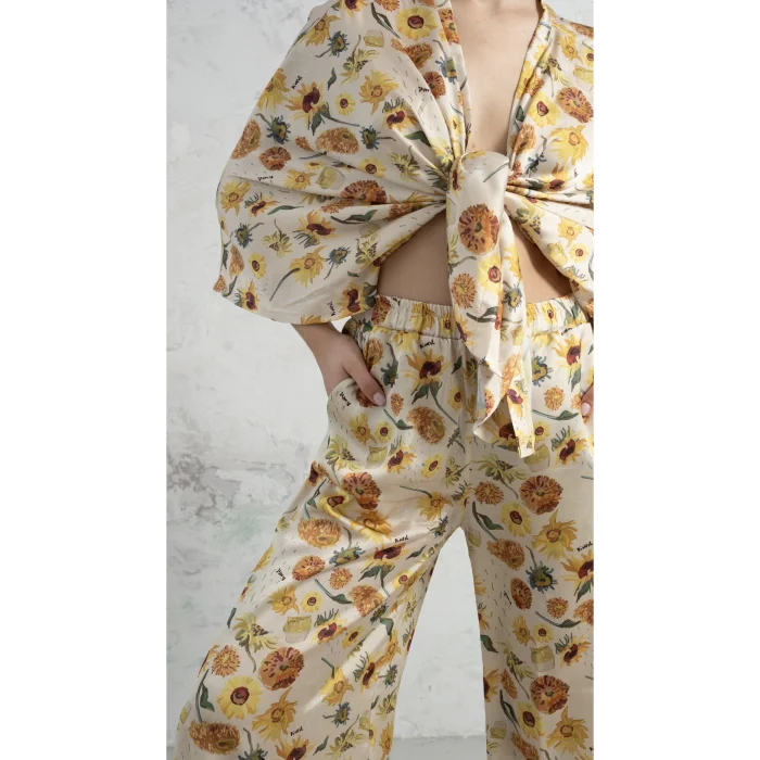 Van Gogh Patterned Yellow Kimono - 5