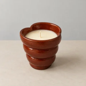 Spiral Glass Burgundy Small Candle - 1