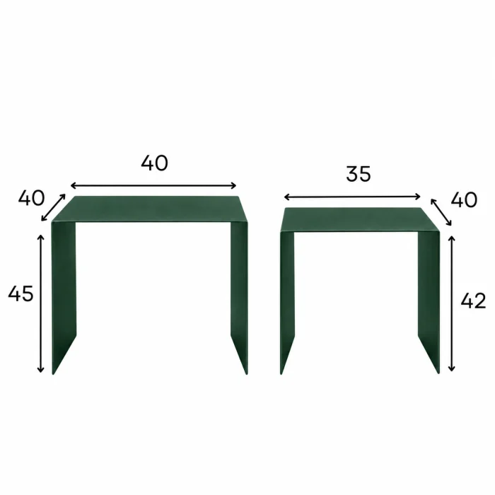 Eksen Duo Dark Green Metal Nesting Table Set of 2 - 6