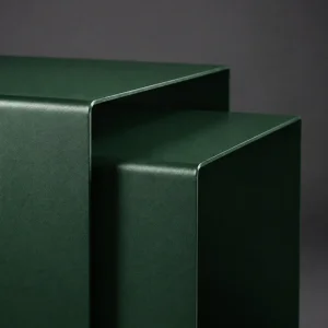 Eksen Duo Dark Green Metal Nesting Table Set of 2 - 5