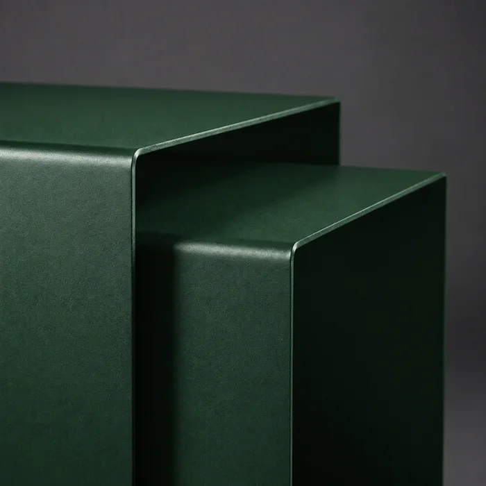 Eksen Duo Dark Green Metal Nesting Table Set of 2 - 5