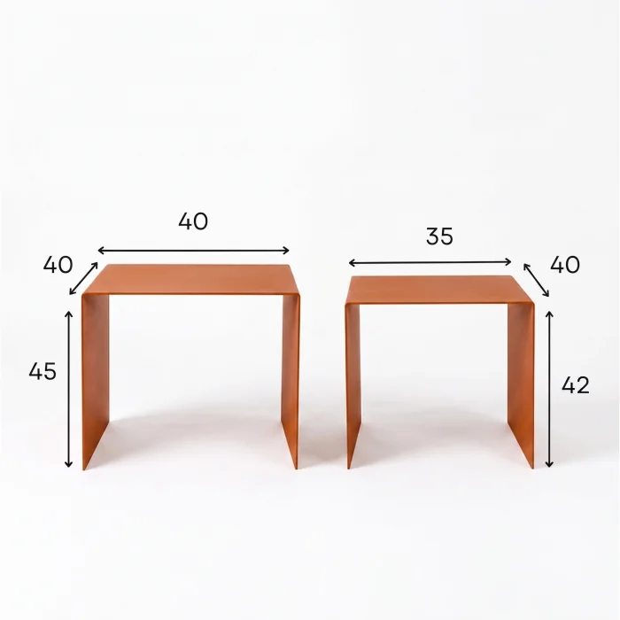 Eksen Duo Metal Nesting Table Set of 2 - 6