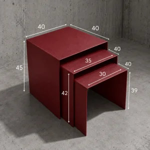 Eksen Trio Metal Nesting Table Set of 3 - 5