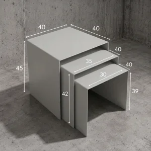 Eksen Trio Metal Nesting Table Set of 3 - 5