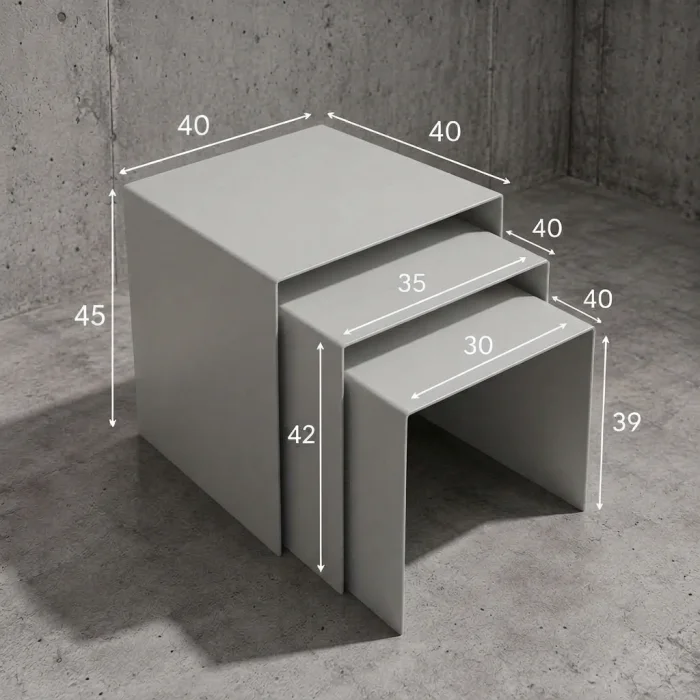 Eksen Trio Metal Nesting Table Set of 3 - 5
