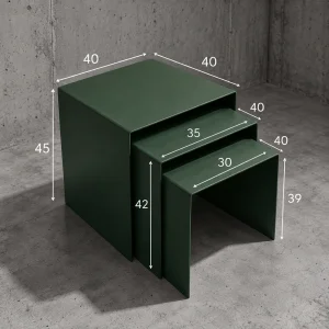 Eksen Trio Metal Nesting Table Set - 5