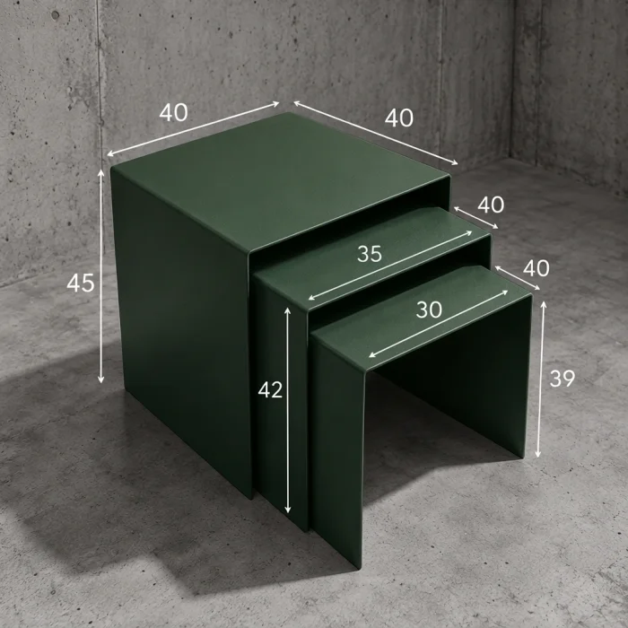 Eksen Trio Metal Nesting Table Set - 5