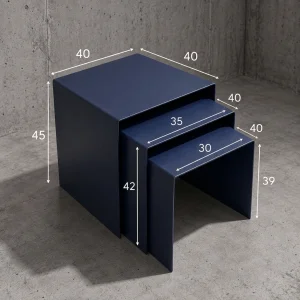 Eksen Trio Metal Nesting Table Set of 3 - 5