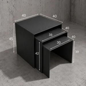 Eksen Trio Metal Nesting Table Set of 3 - 5