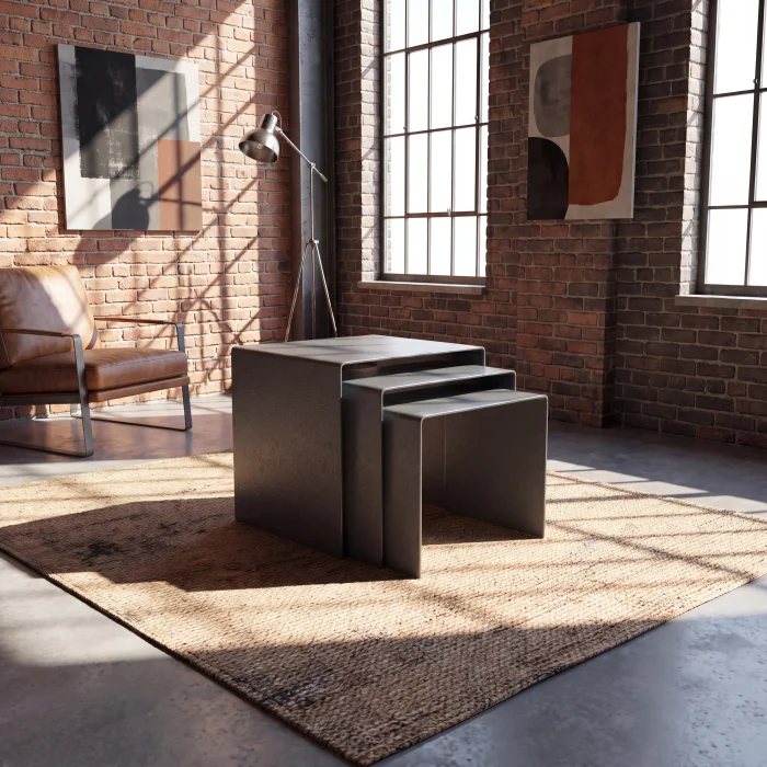 Eksen Trio Metal Nesting Table Set of 3 - 2