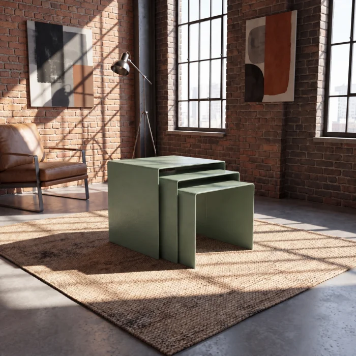 Eksen Trio Metal Nesting Table Set - 3