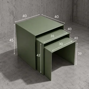 Eksen Trio Metal Nesting Table Set - 5