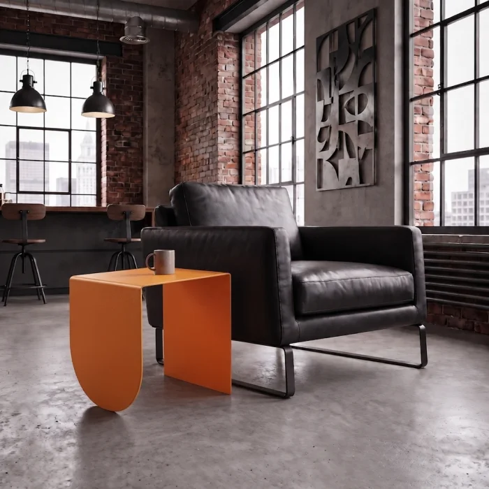 Era Side Orange Metal Side Table - 3