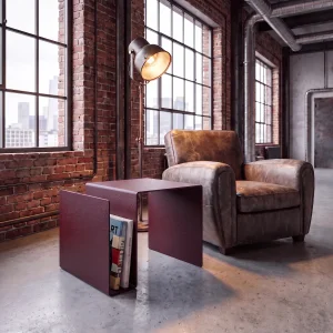 Neo Magazine Rack Metal Side Table / Vinyl Record Storage - 2