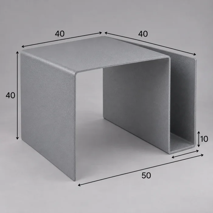 Neo Metal Side Table with Magazine Rack & Record Holder - 5